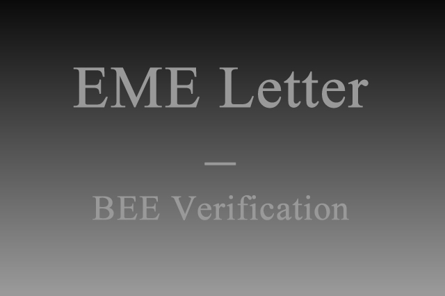 BEE Verification (EME Letter) 